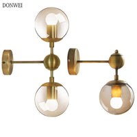 Applique murale rétro dorée "Golden Glass Ball"