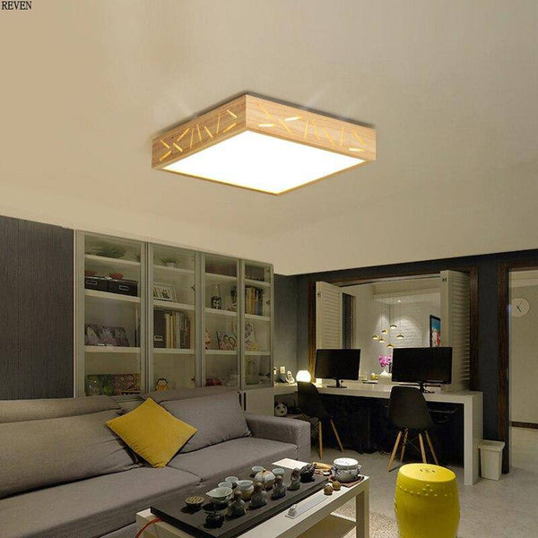 Plafonnier LED Japanese Style en bois ajouré
