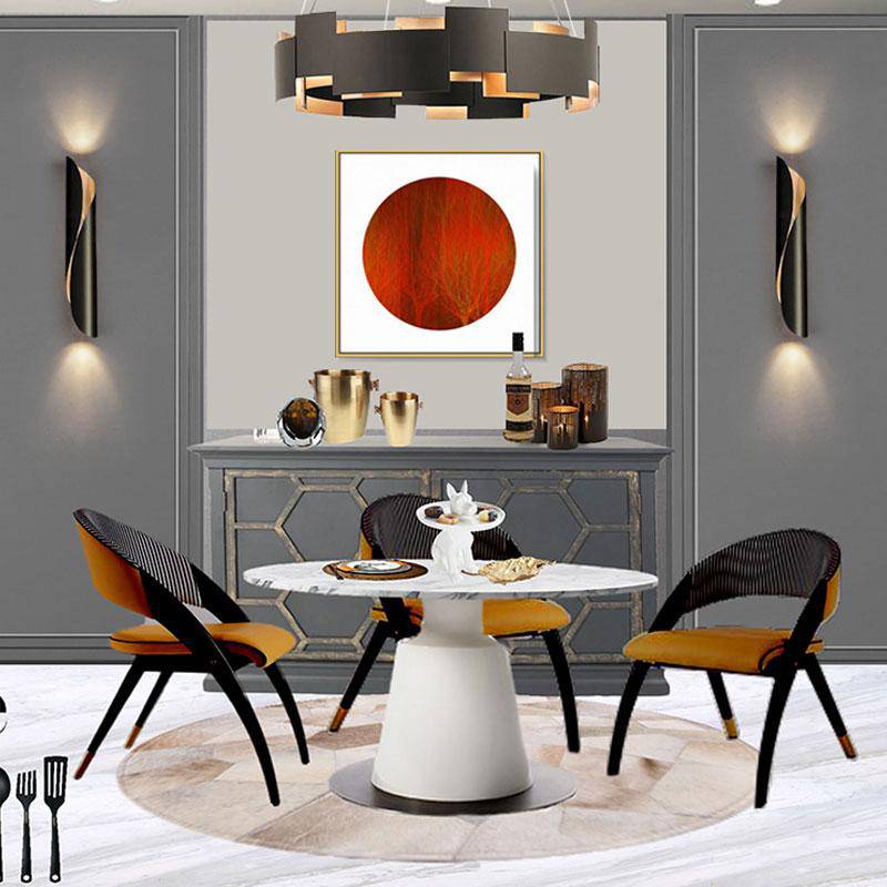 Lustre LED en métal Courbes de Luxe