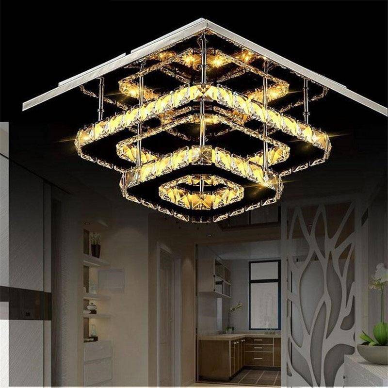 Plafonnier Cristal et Miroir Carré Chic