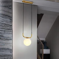Suspension Katneep en verre et tuyau doré