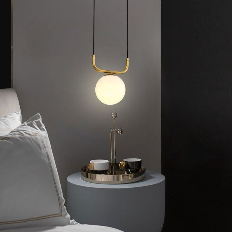 Suspension Katneep en verre et tuyau doré