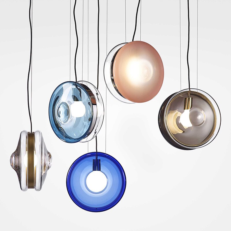 Suspension circulaire Jonah Luxe en verre coloré