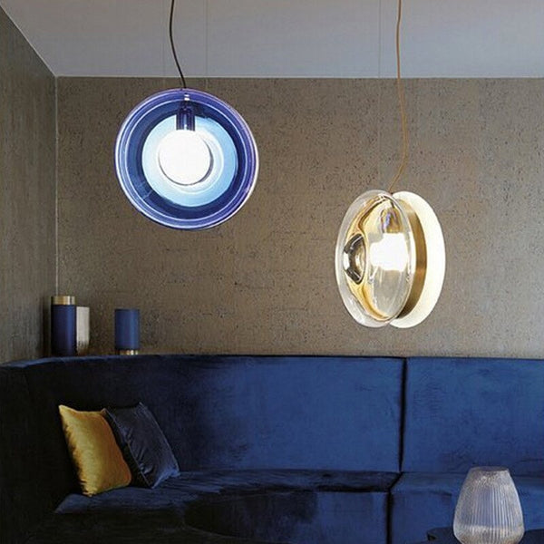 Suspension circulaire Jonah Luxe en verre coloré