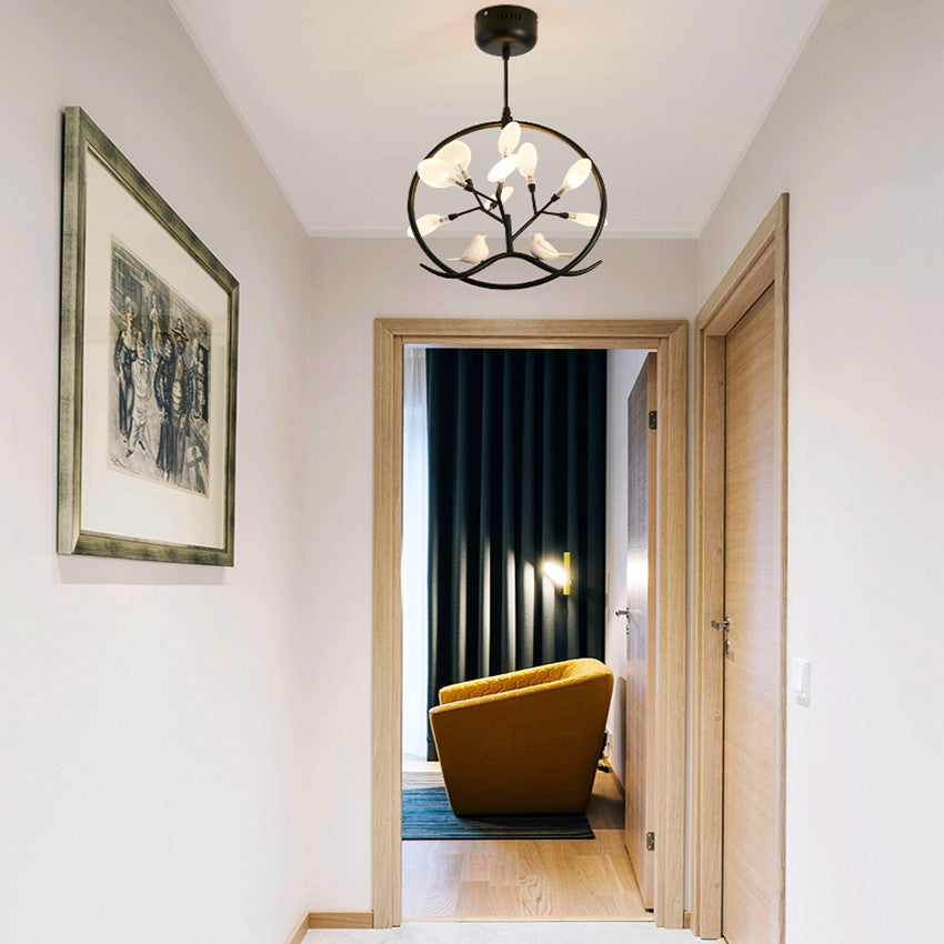 Lustre Rhym - Design Moderne avec Arbre et Oiseaux