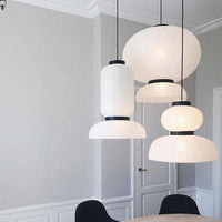 Suspension LED rétro en papier de riz blanc "Danish Style"