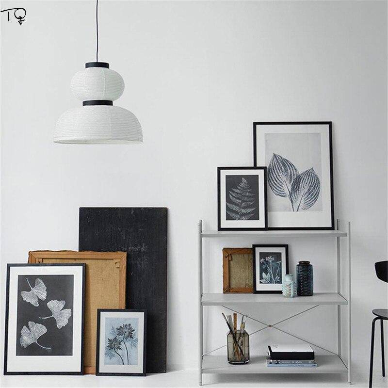 Suspension LED rétro en papier de riz blanc "Danish Style"