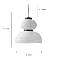 Suspension LED rétro en papier de riz blanc "Danish Style"