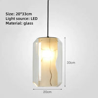 Suspension LED moderne en marbre et verre.