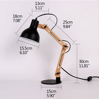 Lampe de bureau Vaz en bois articulée