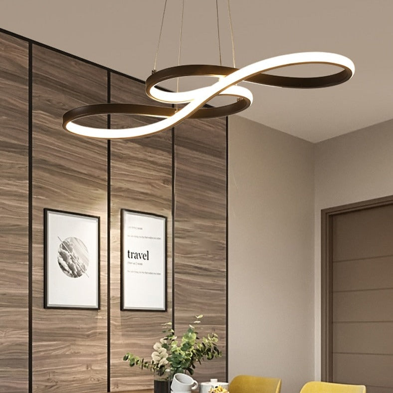 Lustre Moderne avec Symboles d'Infini Métalliques Kemena