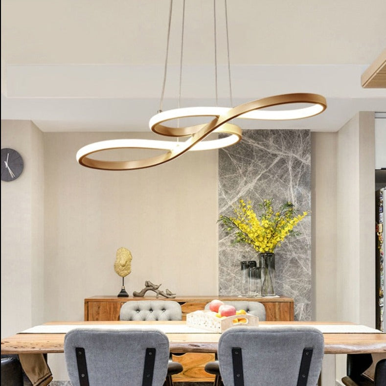 Lustre Moderne avec Symboles d'Infini Métalliques Kemena
