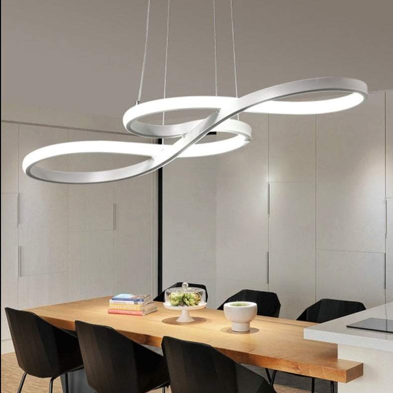 Lustre Moderne avec Symboles d'Infini Métalliques Kemena