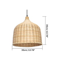 Suspension lumineuse en rotin avec abat-jour rond "Hang Glow"