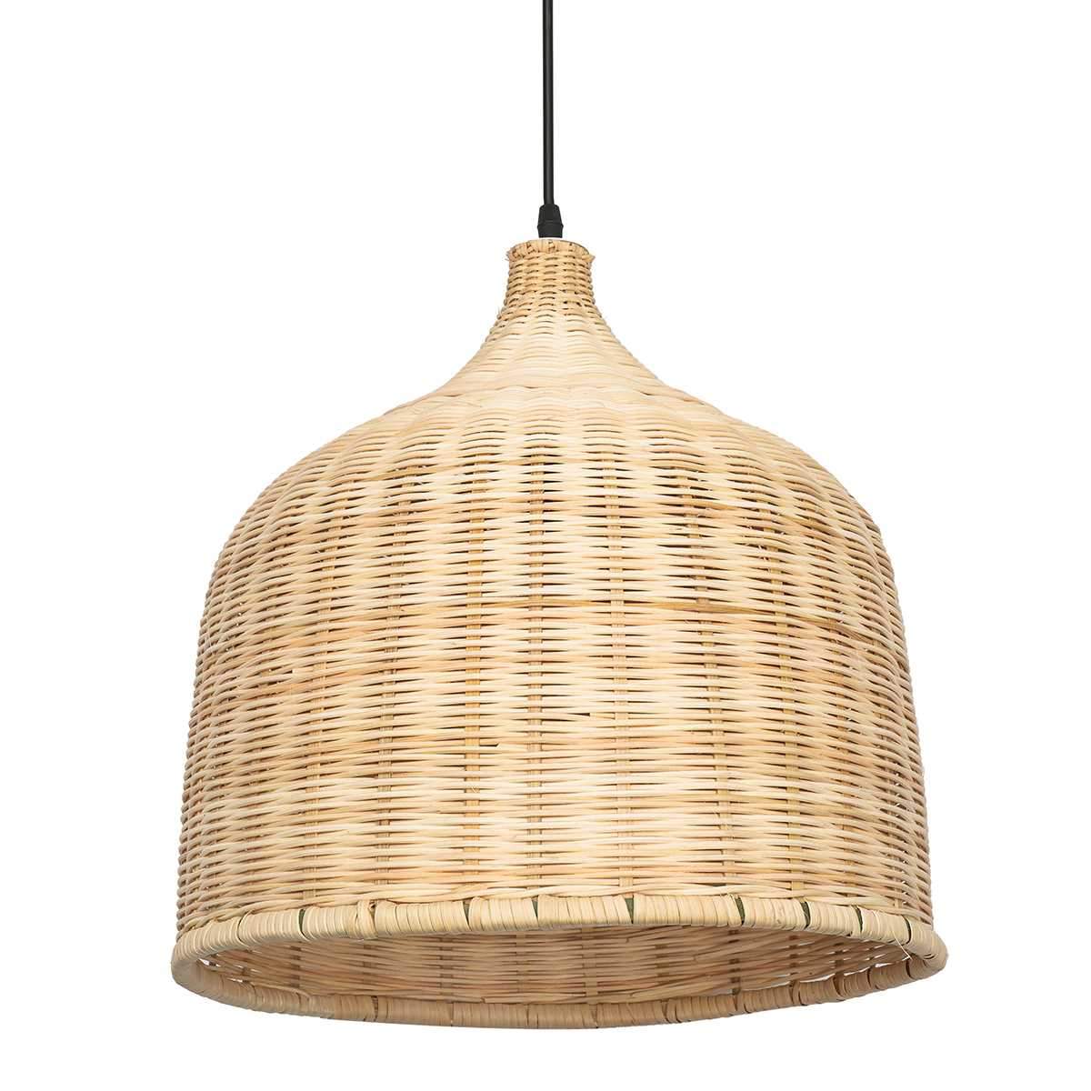 Suspension lumineuse en rotin avec abat-jour rond "Hang Glow"