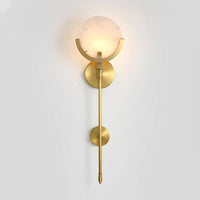 Applique murale LED Luxe en métal doré et marbre