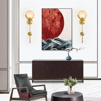 Applique murale LED Luxe en métal doré et marbre