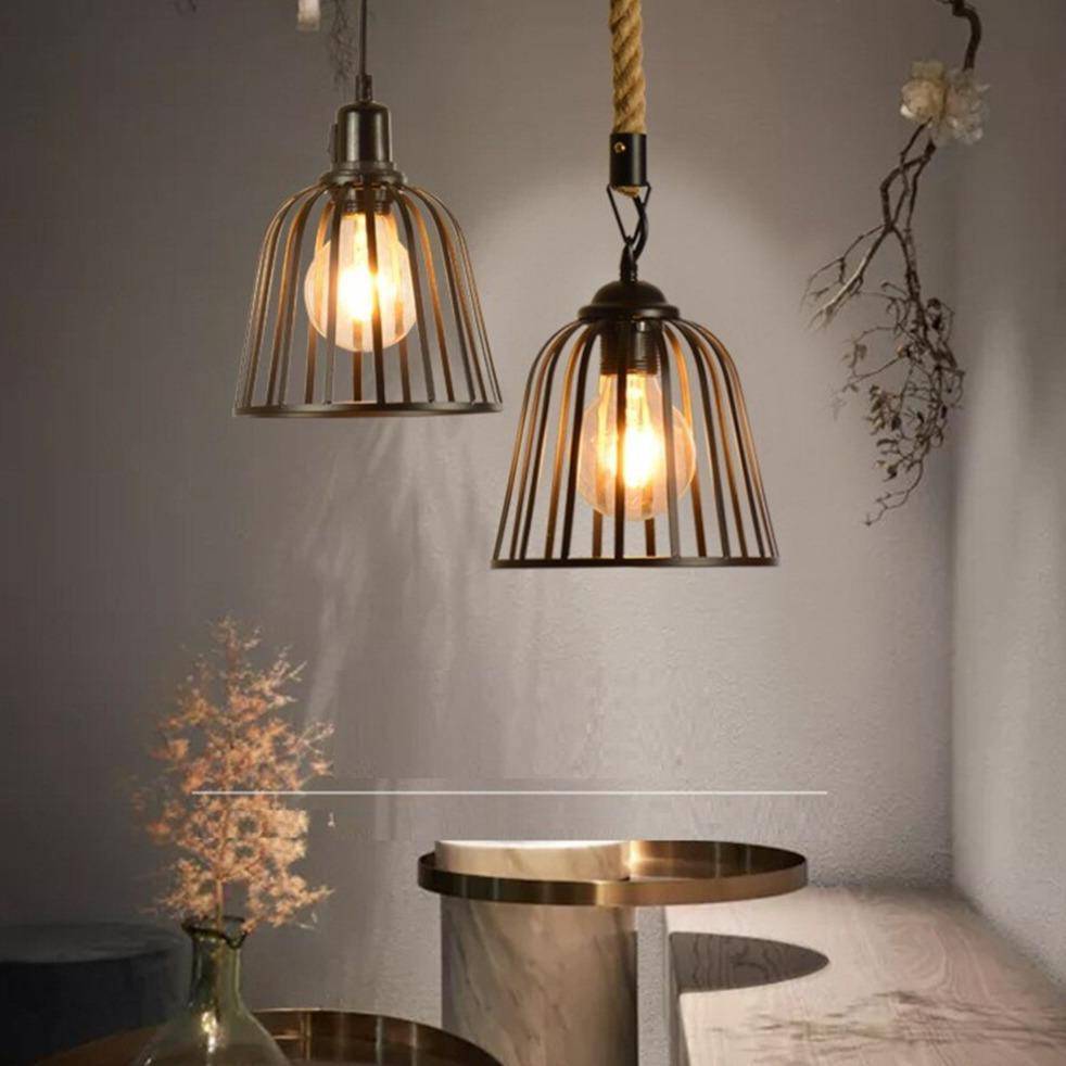 Suspension rétro LED "Metal Cage"