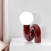 Lampe à Poser Design LED Rouge avec Boule Verre Mao