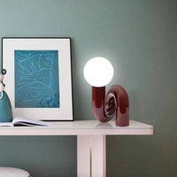 Lampe à Poser Design LED Rouge avec Boule Verre Mao