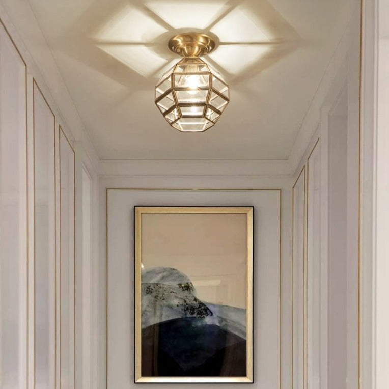 Plafonnier Loxia Cuivre & Verre
