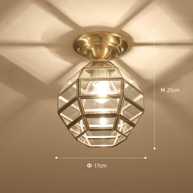 Plafonnier Loxia Cuivre & Verre