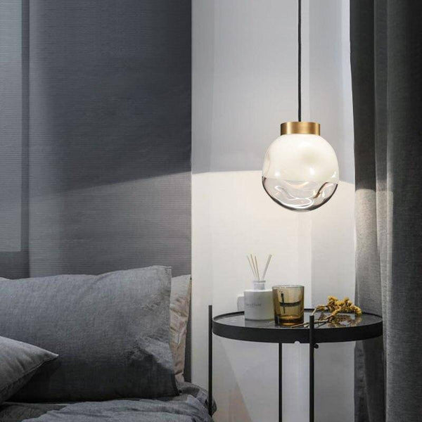 Suspension LED en verre doré « Hang Luxe »