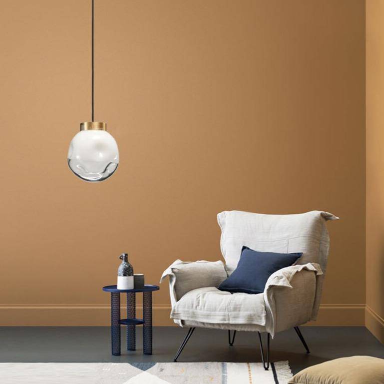 Suspension LED en verre doré « Hang Luxe »