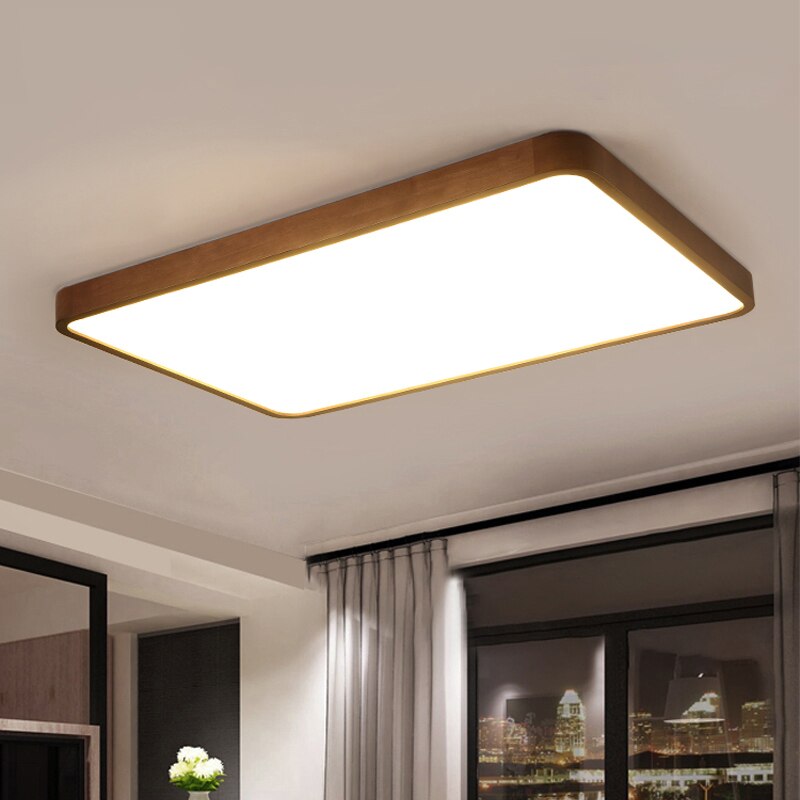 Plafonnier LED Géométrique Bois Evelyn