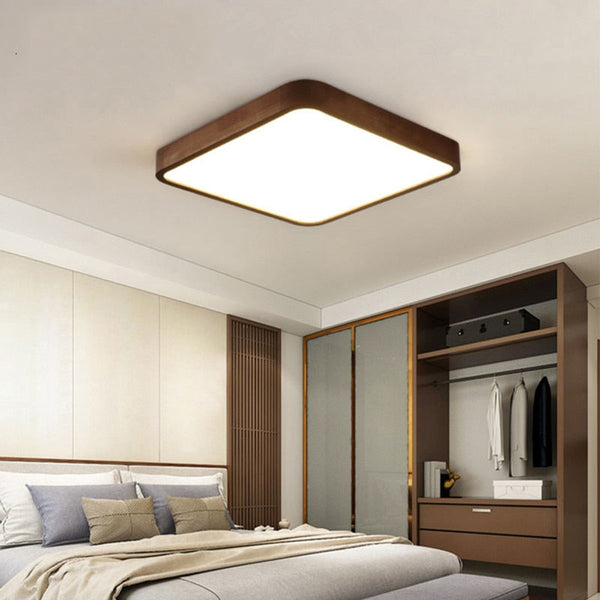 Plafonnier LED Géométrique Bois Evelyn