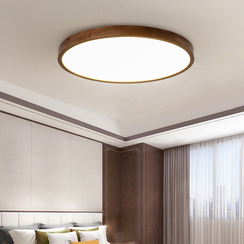 Plafonnier LED Géométrique Bois Evelyn