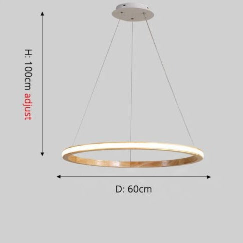 Suspension LED Ibarne en bois lumineux