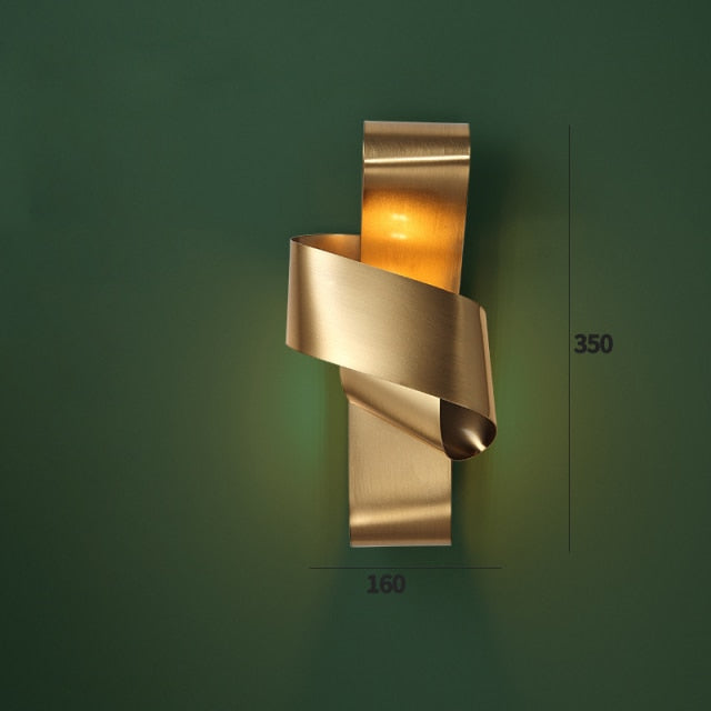 Applique murale LED dorée en forme de nœud Bowie