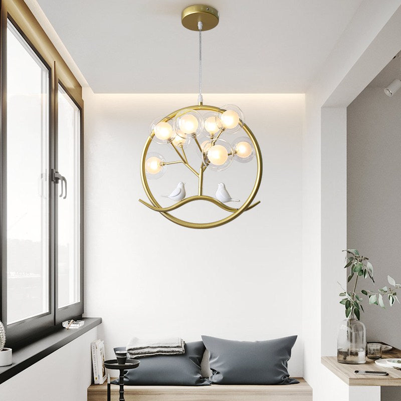 Lustre Rhym - Design Moderne avec Arbre et Oiseaux