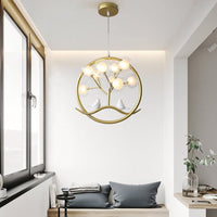 Lustre Rhym - Design Moderne avec Arbre et Oiseaux