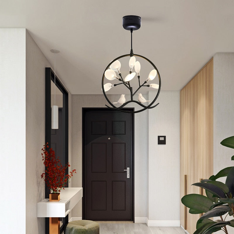 Lustre Rhym - Design Moderne avec Arbre et Oiseaux