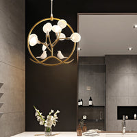 Lustre Rhym - Design Moderne avec Arbre et Oiseaux
