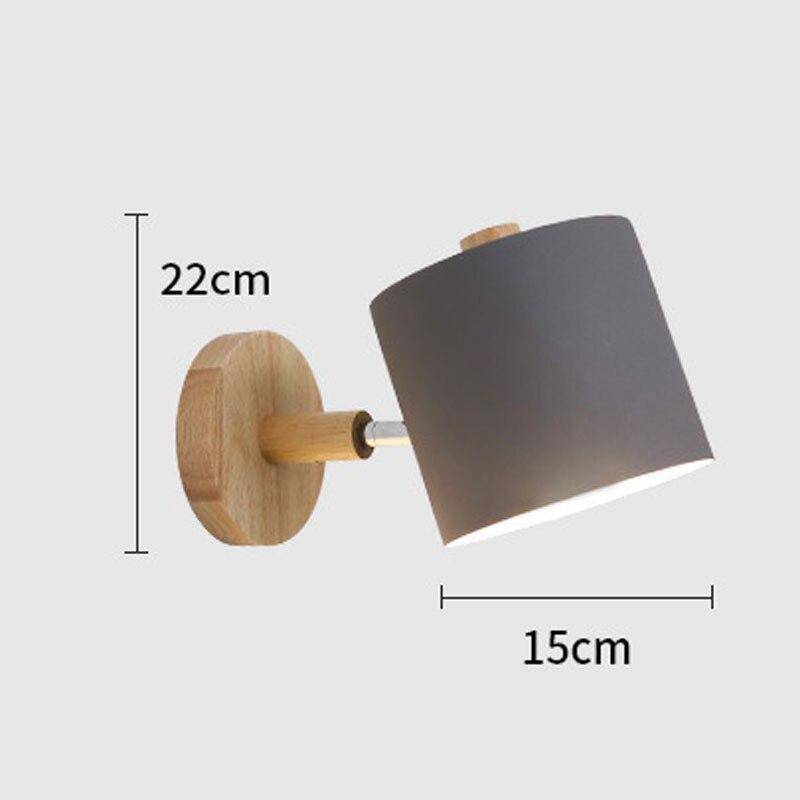 Applique murale LED en bois Nordic : Design moderne avec abat-jour coloré
