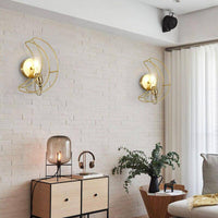 Applique murale LED dorée style Galaxie.