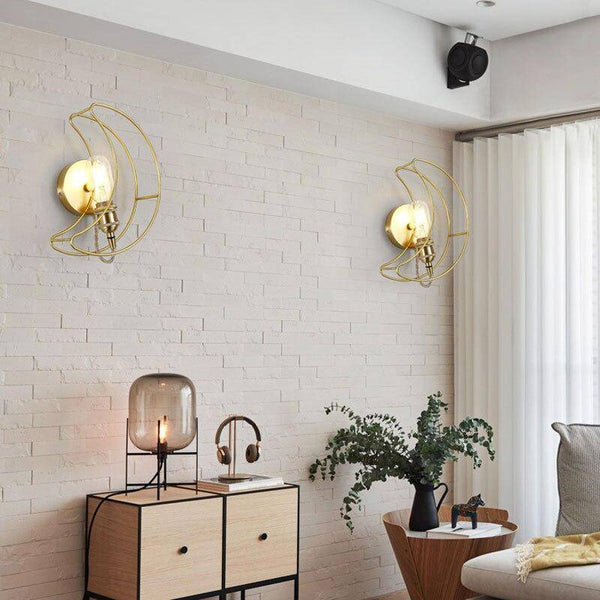 Applique murale LED dorée style Galaxie.