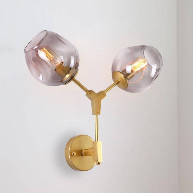 Applique murale LED design avec abat-jours en verre trempé