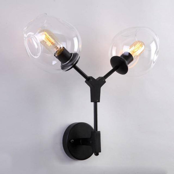 Applique murale LED design avec abat-jours en verre trempé
