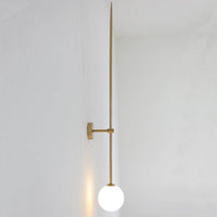 Applique murale LED dorée avec boule en verre	blanc