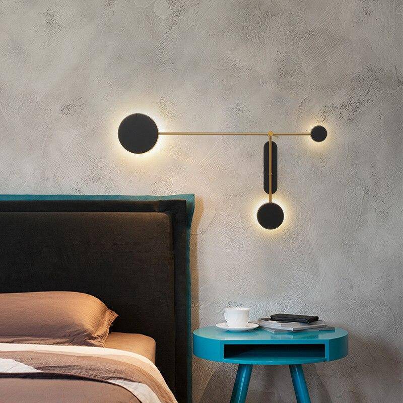 Applique murale design Loft LED - Disques noirs
