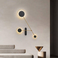 Applique murale design Loft LED - Disques noirs