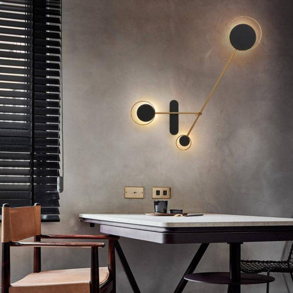 Applique murale design Loft LED - Disques noirs