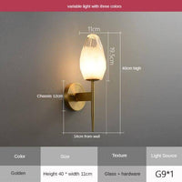 Applique murale LED dorée de luxe
