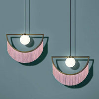 Suspension LED Métal et Pendentif Coloré