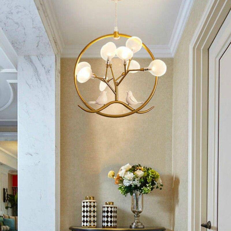 Suspension LED Luxe en branches dorées