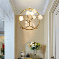 Suspension LED Luxe en branches dorées